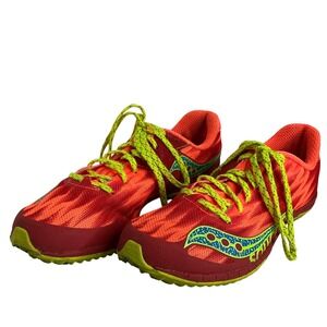 Saucony Womens Track Spikes 7 Sprint Running Shoes Neon‎ Orange Sz 7